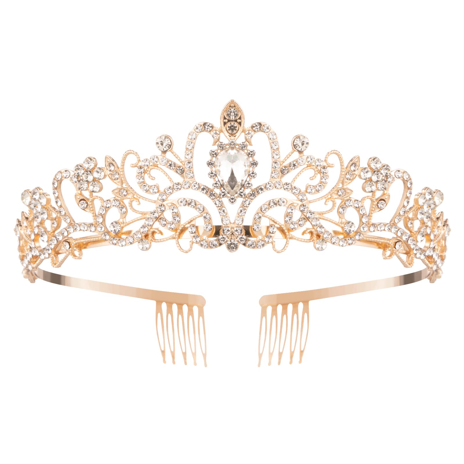 Sparkling Silver Princess Crown for Women & Girls - Crystal Queen Tiara Hair Accessory for Bridal, Birthday, Prom, Pageant, Halloween & Christmas Costumes | Perfect for Weddings, Parties & Special Occasions