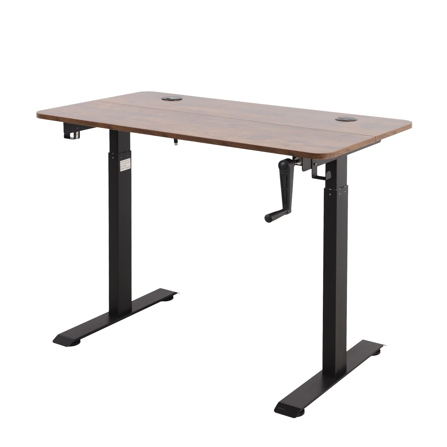 UNICOO Adjustable Height Standing Desk with USB & Wireless Charger - Ergonomic Gaming & Home Office Computer Table (Rustic Brown, M2 Size) - Perfect for Work, Study & Gaming Spaces
