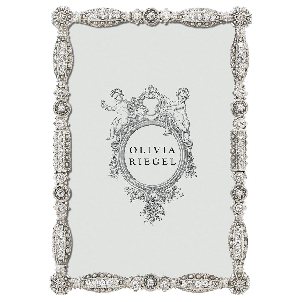 Olivia Riegel Asbury 4x6 Inch Jeweled Picture Frame with Gift Box - Perfect for Wedding, Anniversary, and Home Decor Gifts