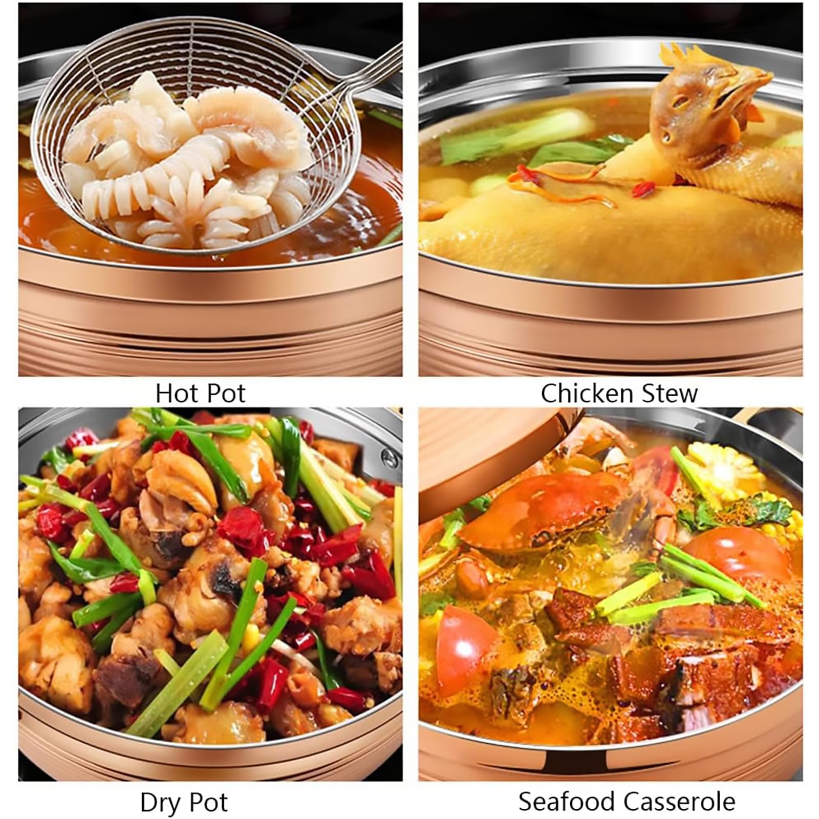 Premium Moroccan Tagine Pot - 27cm Stainless Steel Non-Stick Casserole with Cone-Shaped Lid & Dual Handles (Rose Gold) - Authentic Handcrafted Cookware for Traditional Stews, Tagines & Slow Cooking at Home
