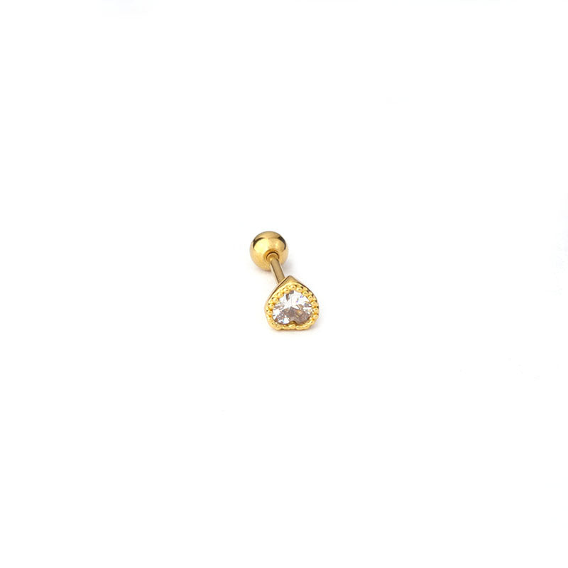 20G Cartilage Tiny Stud Earrings - Emerald Heart Ear Studs for Women | Dainty Jewelry Gift for Girlfriend, Birthday, Valentine's Day | Perfect for Everyday Wear, Parties & Special Occasions