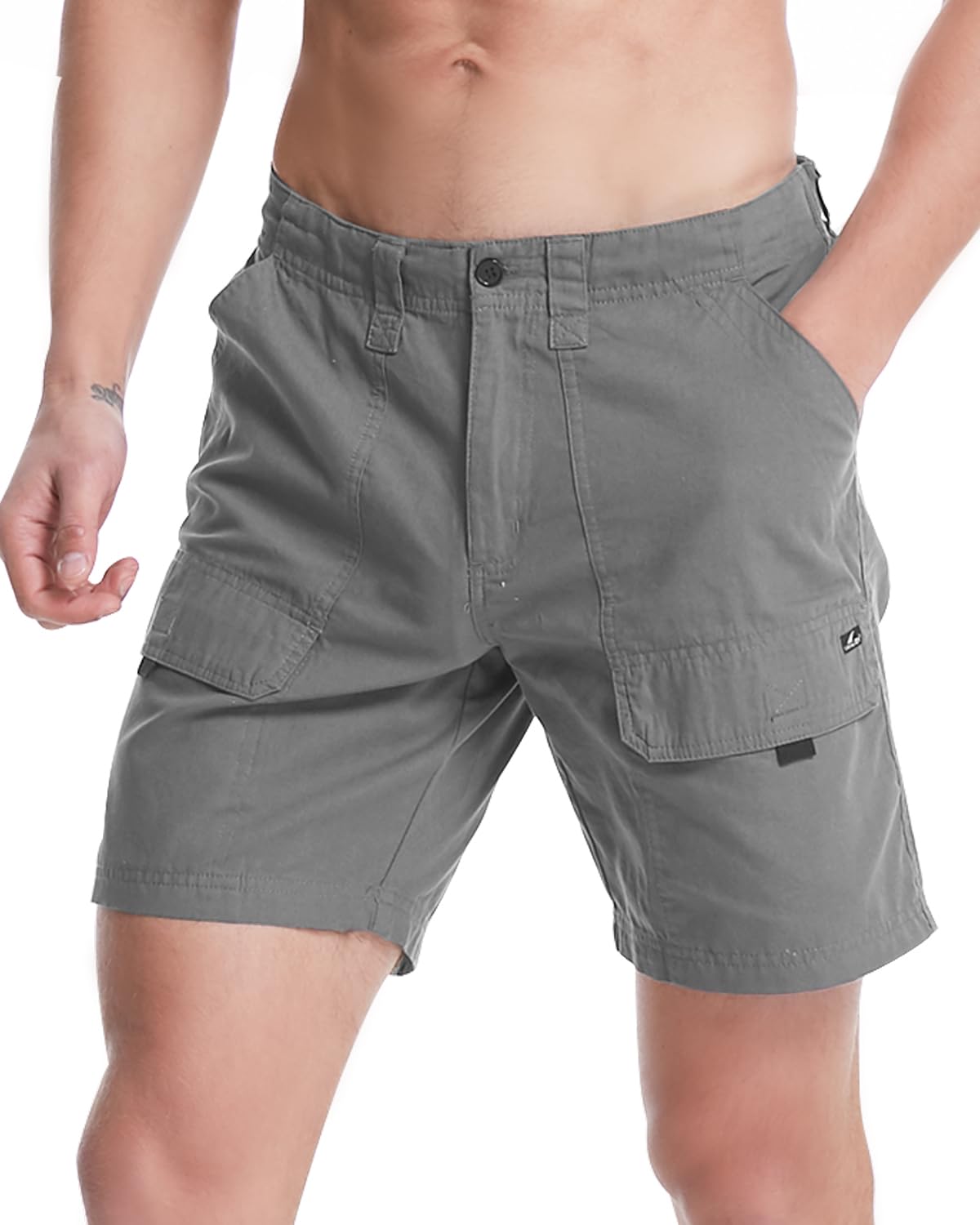 VAYAGER Men's Lightweight Cotton Cargo Shorts with Multiple Pockets - Comfortable Outdoor Hiking & Casual Wear for Sports, Travel, and Everyday Adventures