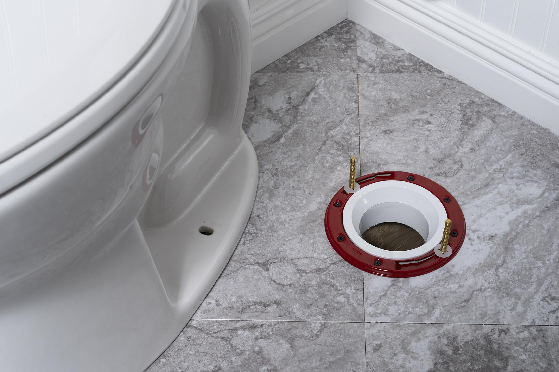 Oatey 3 inch or 4 inch PVC Closet Flange with Metal Ring - No Test Cap - Durable Plumbing Fitting for Toilet Drain Installation in Bathrooms & Basements