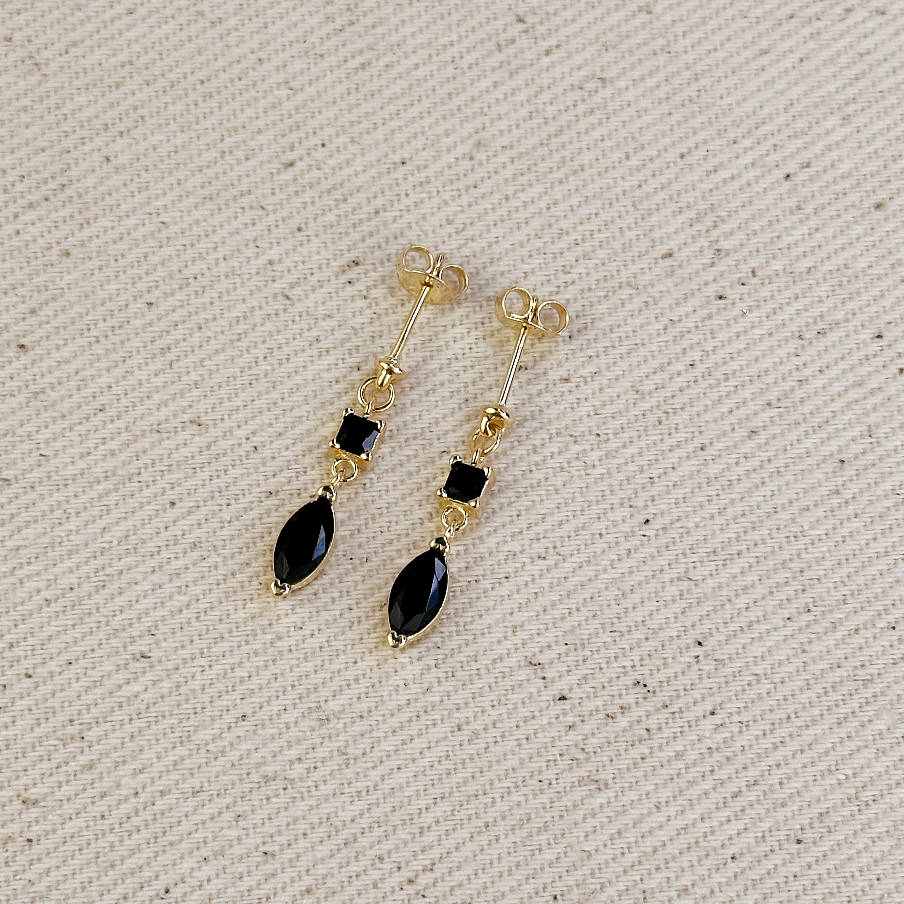 18K Gold Filled Princess & Marquise Cut Cubic Zirconia Dangle Earrings for Women - Elegant Party, Wedding & Evening Wear Jewelry