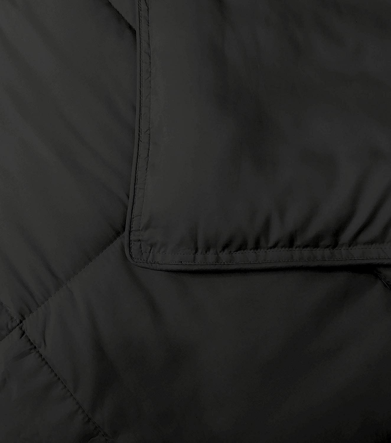 Premium Super Soft Goose Down Comforter Set - 300 GSM 600 Series Lightweight Quilt - 100% Organic Cotton - Solid Black - California King Size | Luxury Bedding for Master Bedroom & Guest Room
