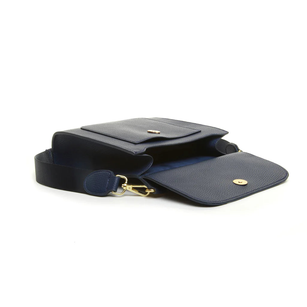 Alice Wheeler Bloomsbury Cross Body Bag - Stylish Navy Leather Purse for Women | Perfect for Work, Travel & Everyday Use