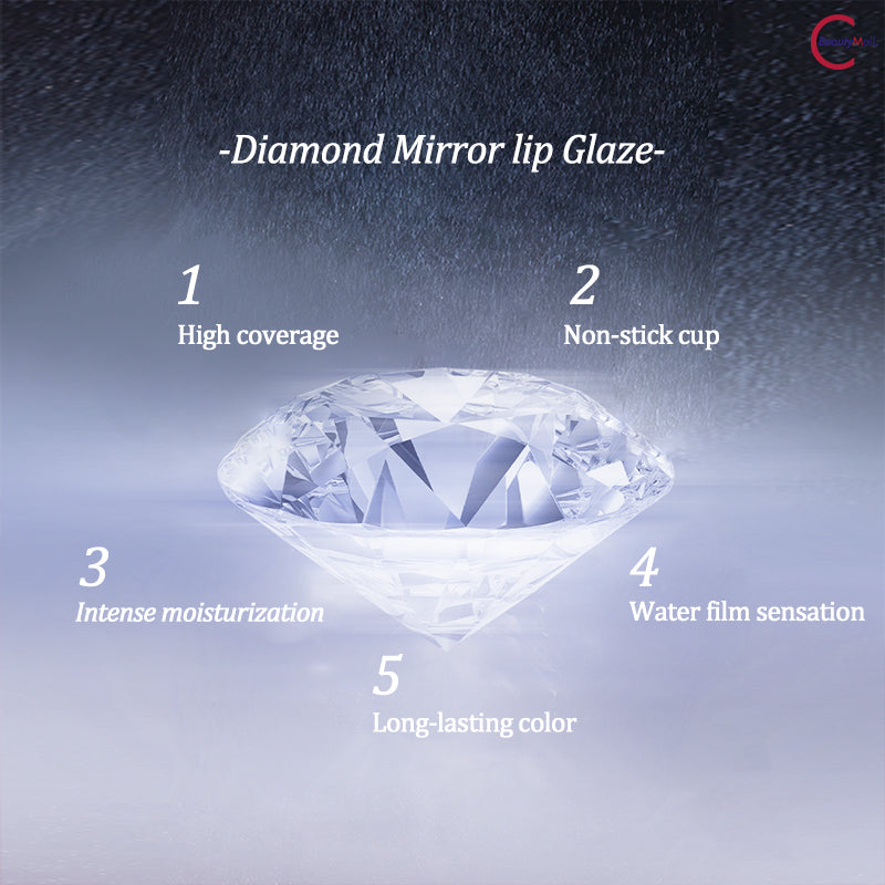 Uhue 6D Diamond Mirror Lip Gloss - Long Lasting Shiny Lip Glaze for Women, Perfect for Parties, Date Night & Everyday Wear