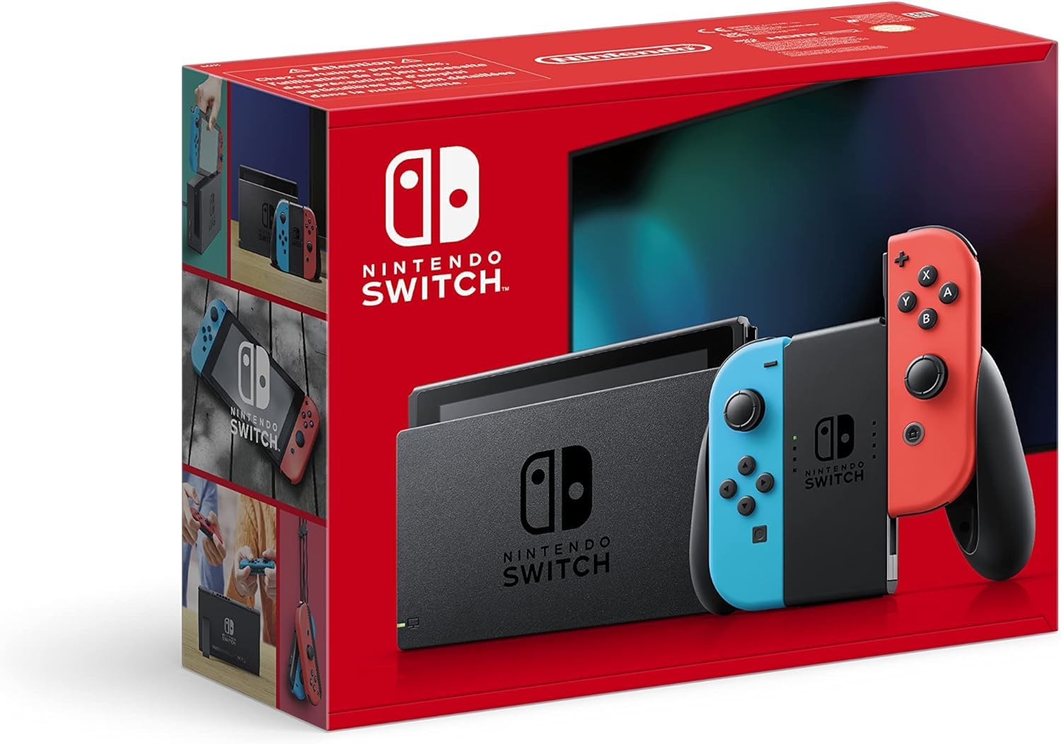 Nintendo Switch Carrying Case & Screen Protector Set - Black/White + Neon Red/Neon Blue Console | Portable Gaming Protection for Travel, Commute & Home Use