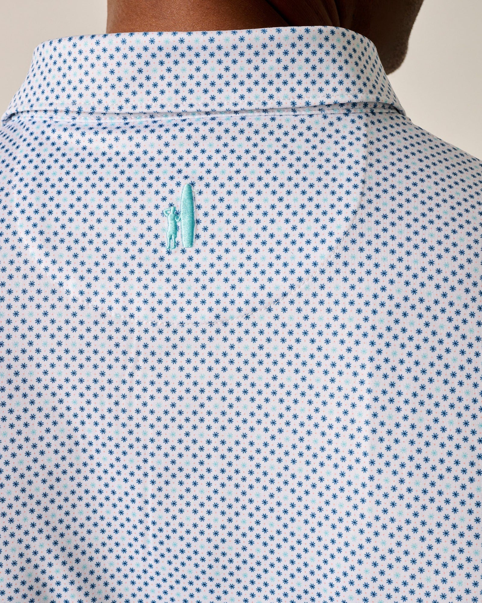 Johnnie O Maxim Prep Performance Polo Shirt for Men - Comfortable Golf & Casual Wear - Lake Blue