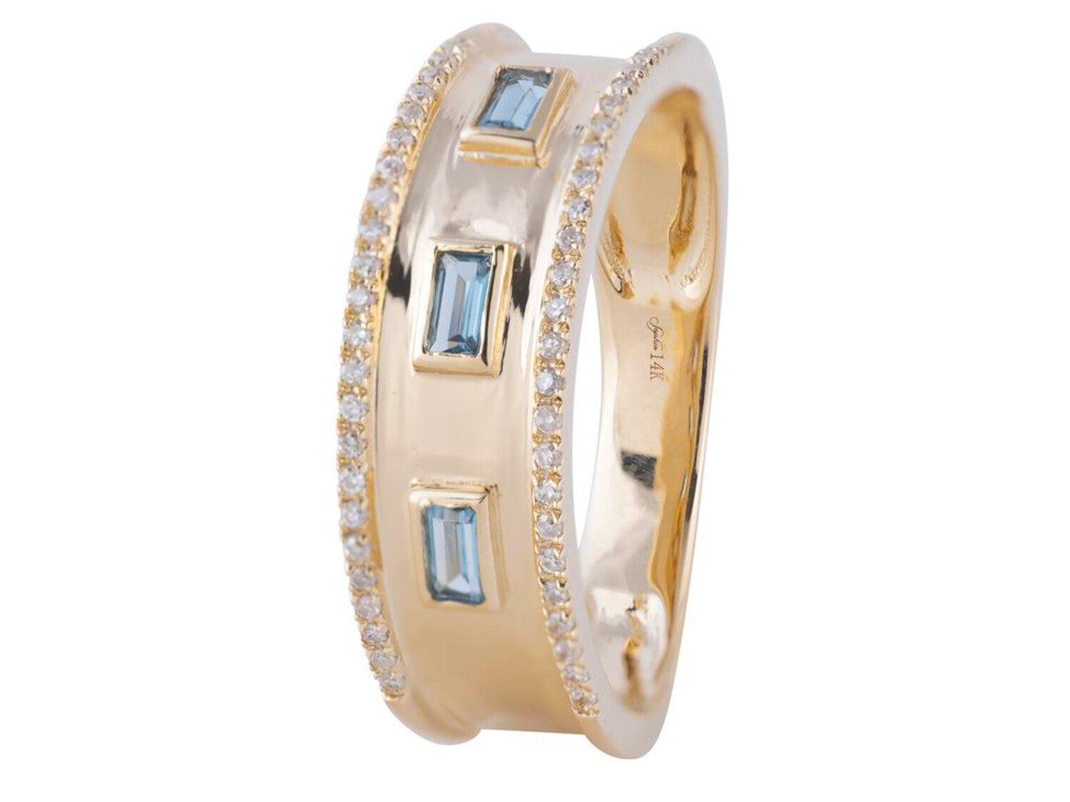 Exquisite Diamond and London Blue Topaz Ring for Women - Elegant 925 Sterling Silver Engagement & Wedding Jewelry - Perfect for Anniversaries, Proposals, and Special Occasions