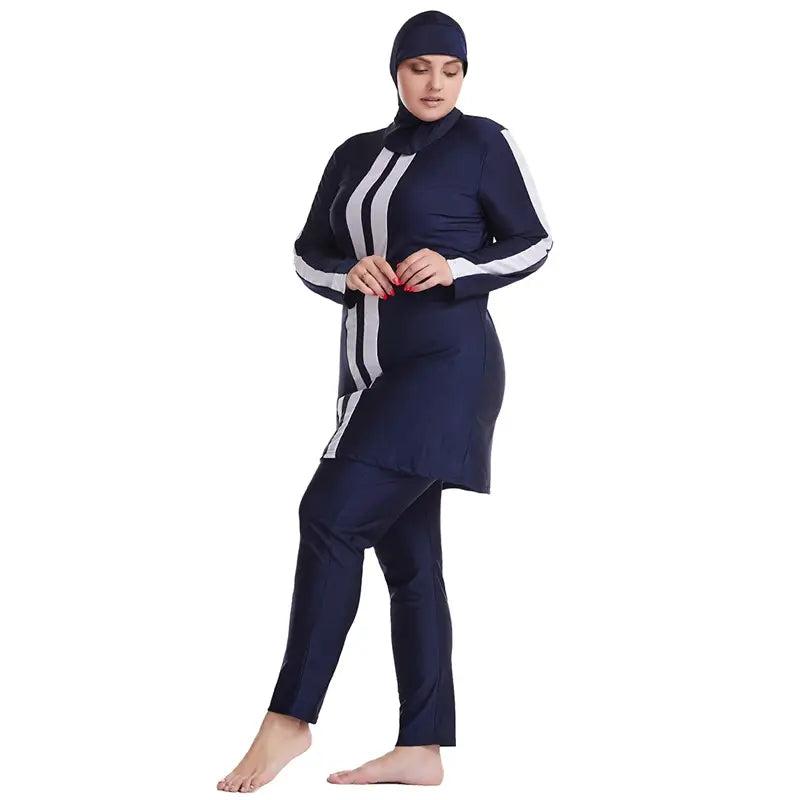 Modest Plus Size Burkinis Swimwear Set for Muslim Women - Full Coverage Islamic Swimsuits for Beach, Pool & Water Activities