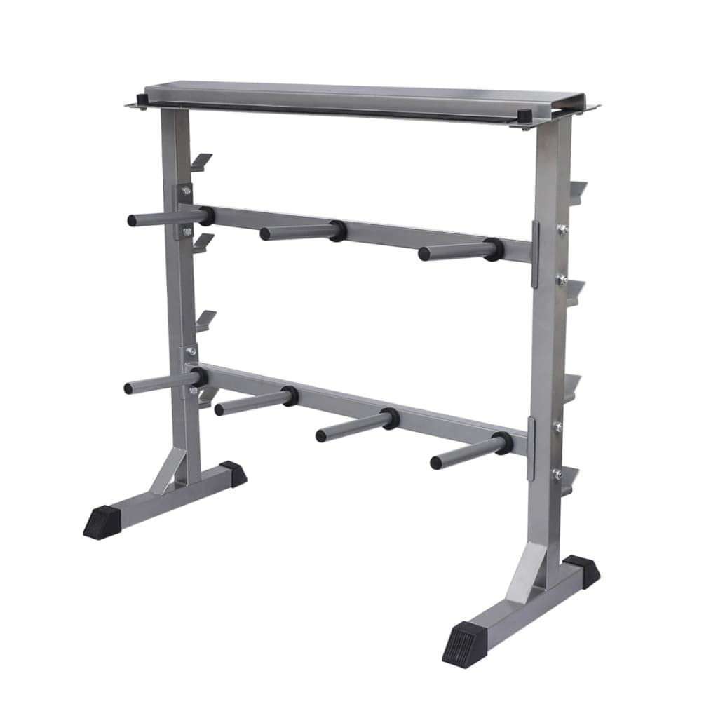 vidaXL Dumbbell Rack - Heavy Duty Weight Rack for Home Gym, Professional & Beginner Workouts - Barbell Shelf & Kettlebell Storage Organizer - Perfect for Garage, Basement & Fitness Room Organization