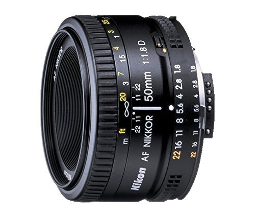 Nikon AF FX NIKKOR 50mm f/1.8D Lens for Nikon DSLR Cameras - Perfect for Portrait, Low Light & Street Photography