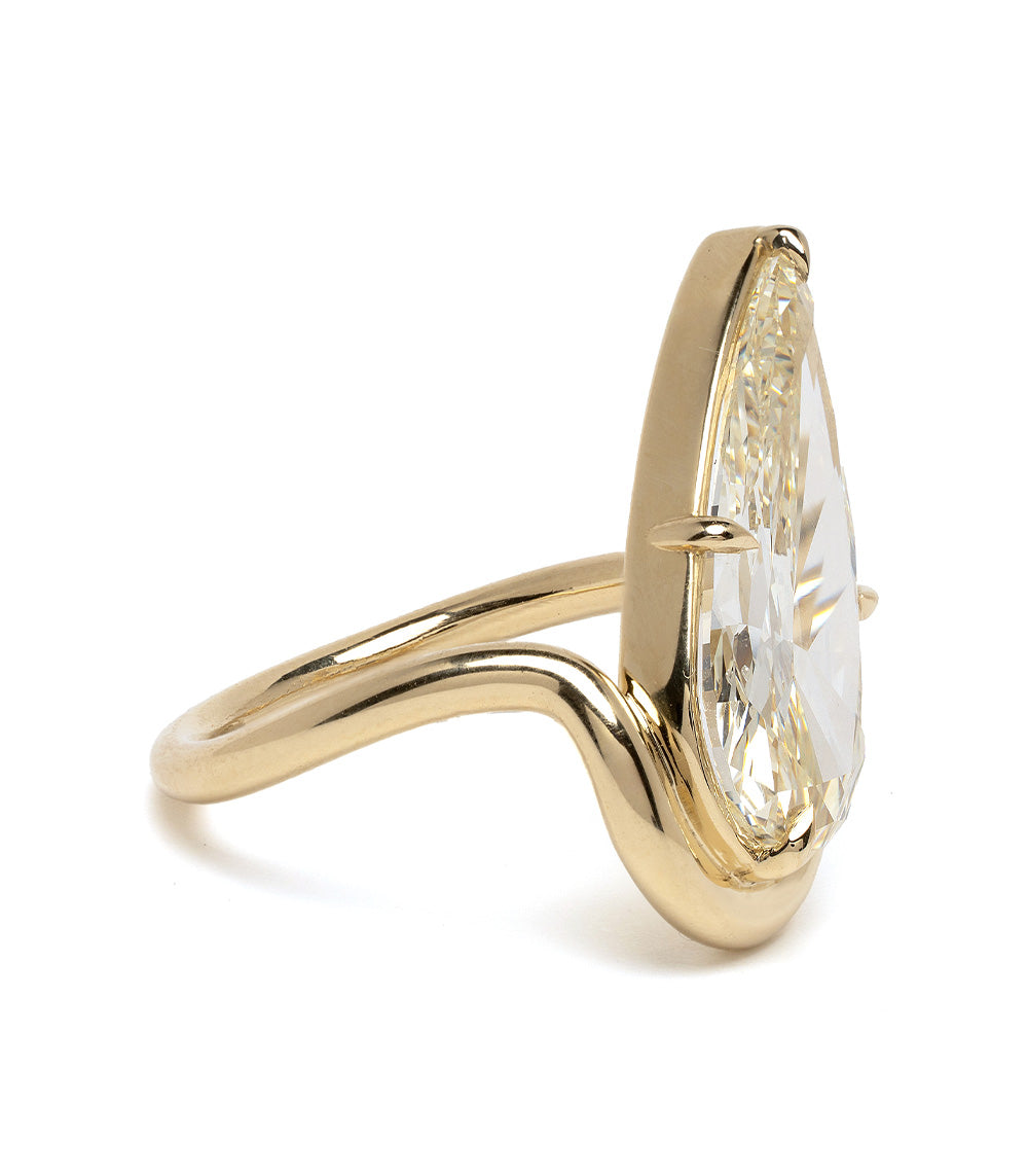 5 Carat Pear Shaped Diamond Engagement Ring for Women - Elegant Tilted Solitaire Setting, Ideal for Proposals, Anniversaries & Special Occasions