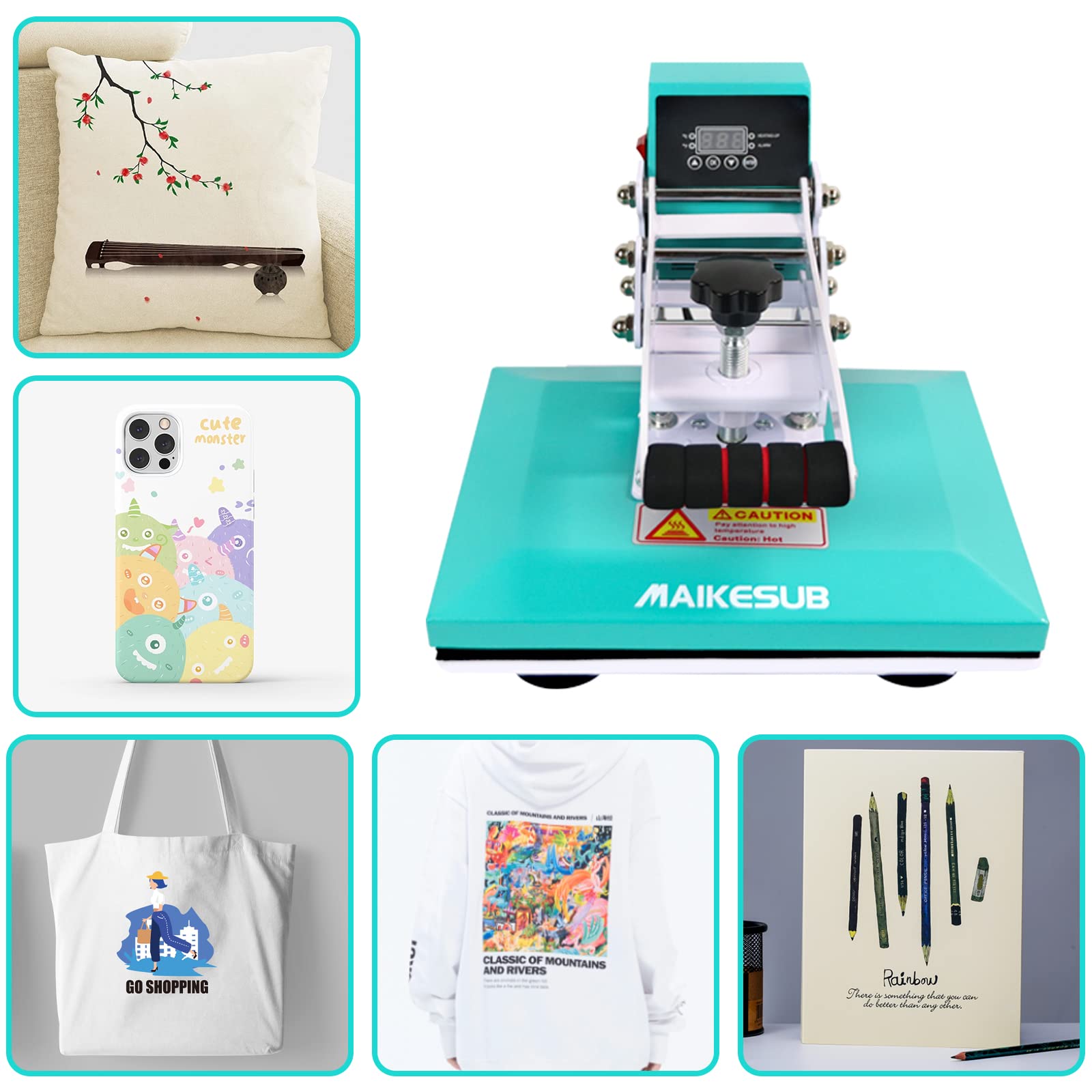 12x10 Inch Heat Press Machine for T-Shirts - Digital Industrial Sublimation Printer for HTV Heat Transfer Vinyl - Intelligent Green Press Machine for DIY Crafts, Custom Apparel & Sublimation Projects - Perfect for T-Shirts, Mugs, Hats & Home Decor