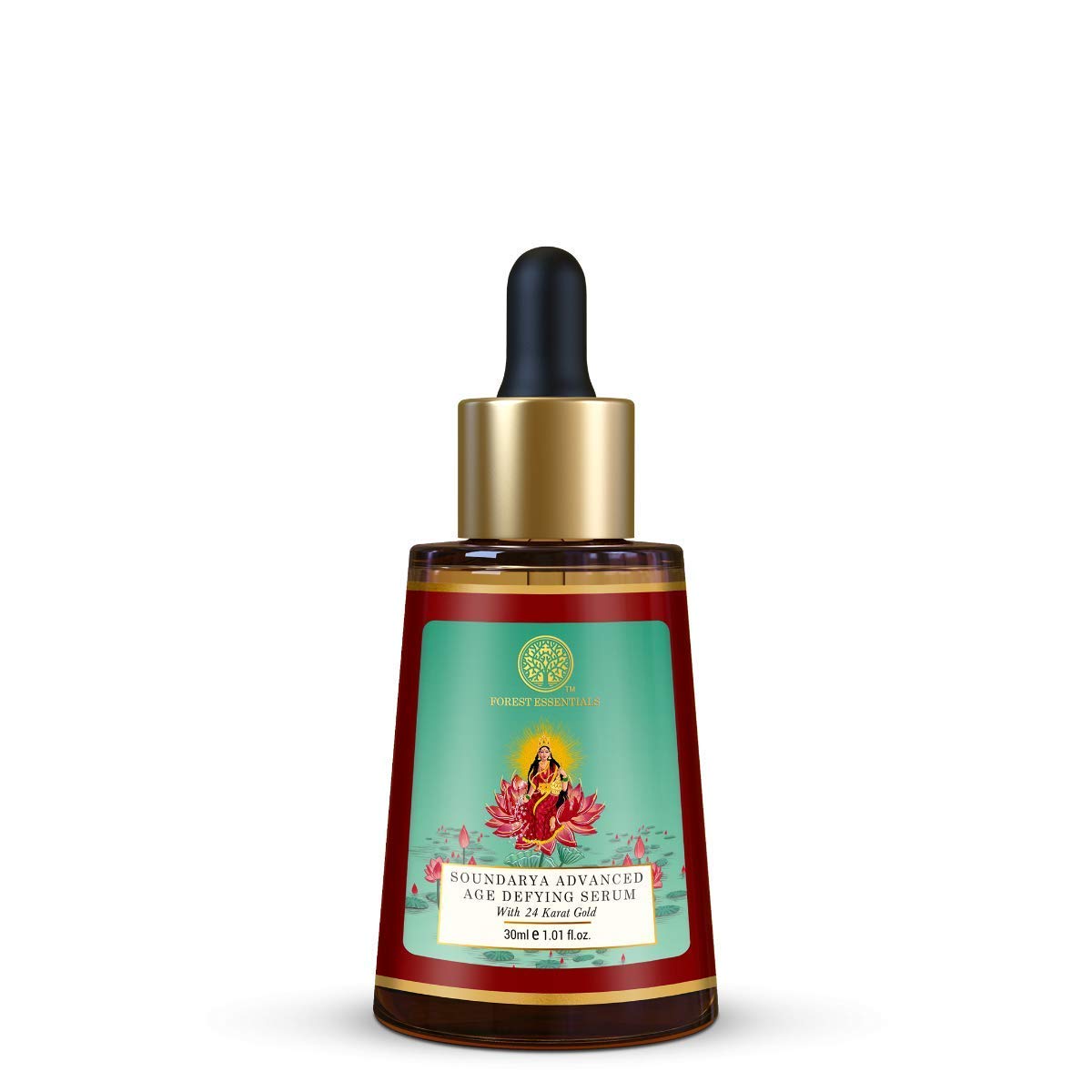 Forest Essentials Soundarya Advanced Serum with 24K Gold - Luxurious Night Serum for Radiant Skin | 25ml | Use After Cleansing & Toning | Perfect for Nighttime Skincare Routine & Anti-Aging Treatment