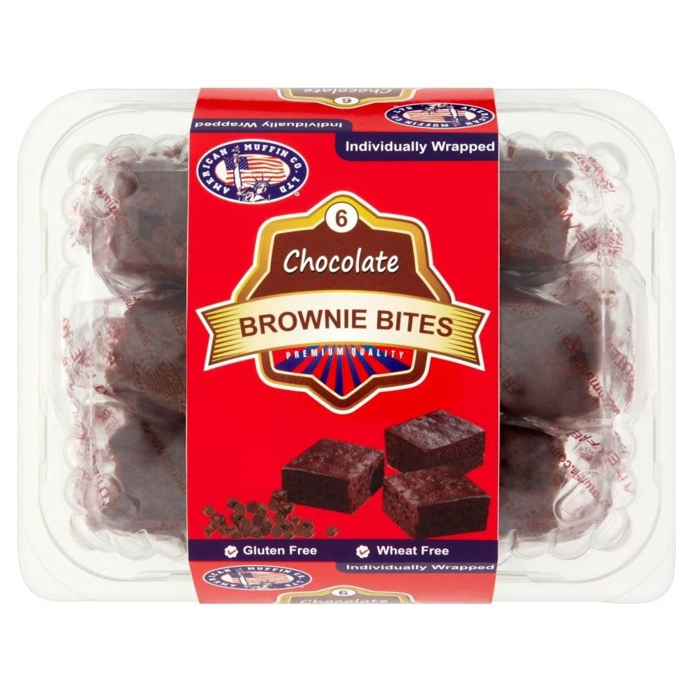 Gluten Free Brownie Bites by American Muffin Co - Pack of 6 | Delicious Chocolate Snacks for Parties, Gifts & Healthy Desserts