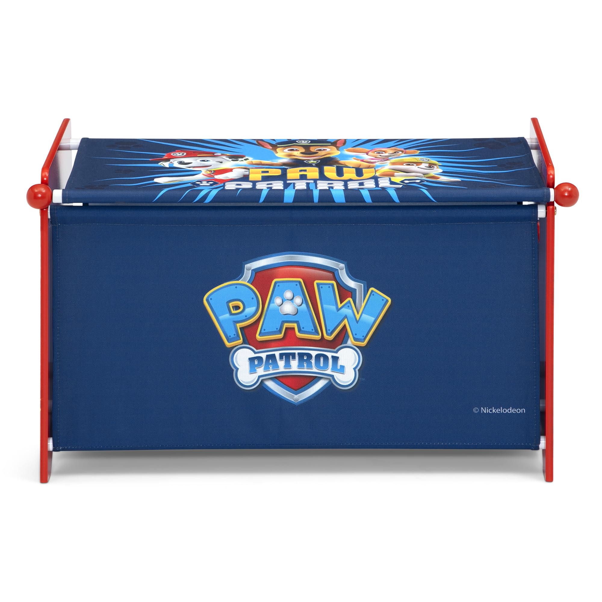 PAW Patrol Kids Toy Storage Box with Retractable Fabric Lid - Blue | Durable Children's Organizer for Bedroom, Playroom & Nursery | Delta Children Toy Chest for Stuffed Animals, Books & Toys