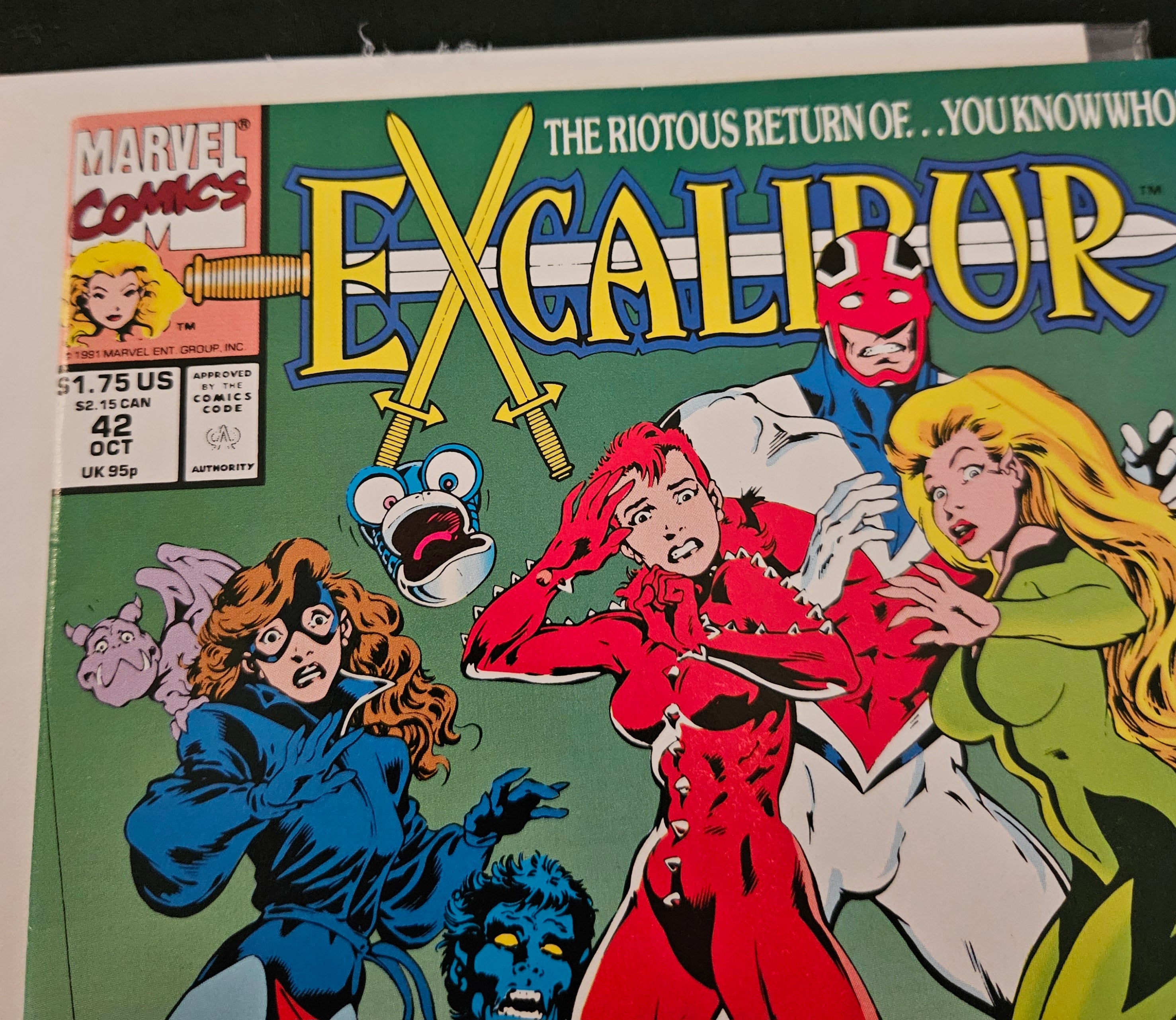 Marvel Comic Book Excalibur #42 (Oct 1991) - The Trial of Lockheed - Near Mint Condition - UPC 071486017717 - Collectible Comic for Marvel Fans & Comic Book Collectors