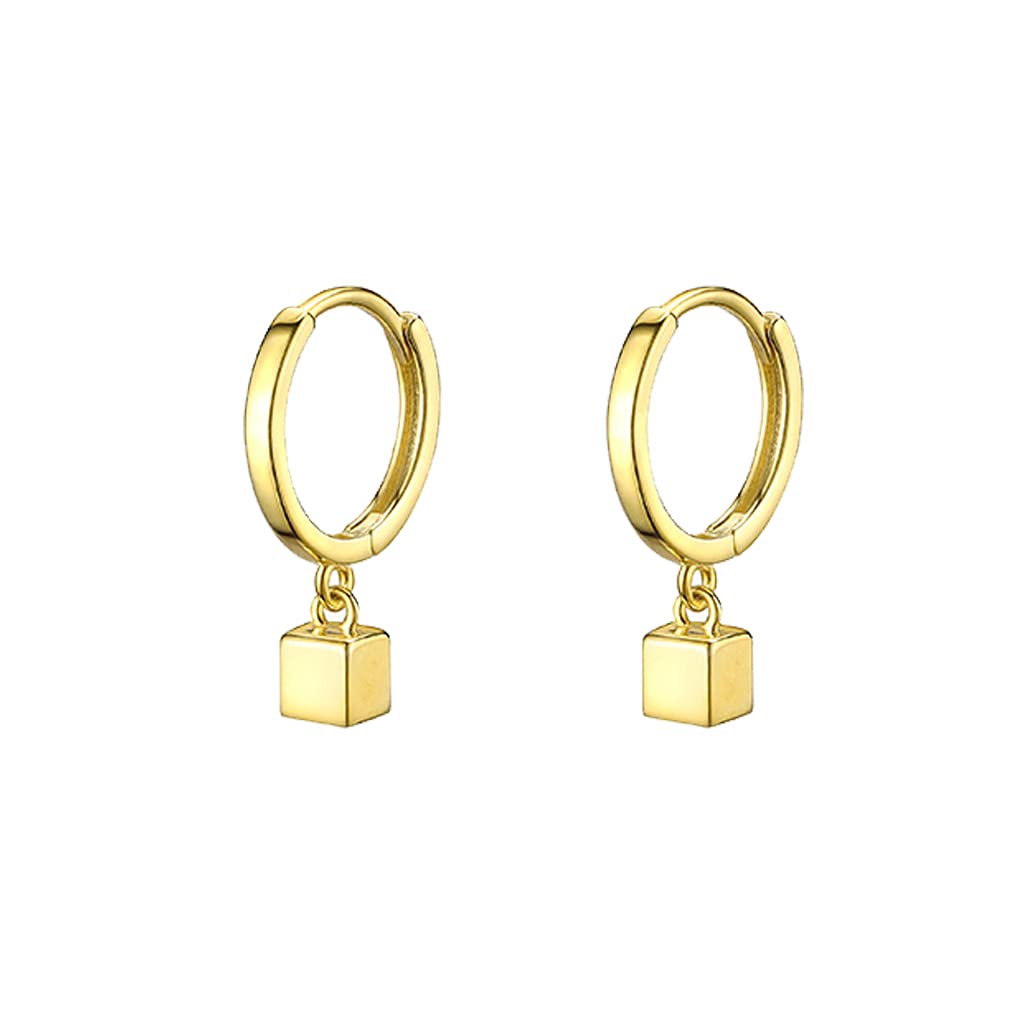 SLUYNZ 925 Sterling Silver Small Hoop Huggie Earrings with Cubic Drop - Minimalist Cartilage & Helix Earrings for Women - Perfect for Everyday Wear, Parties & Gifts