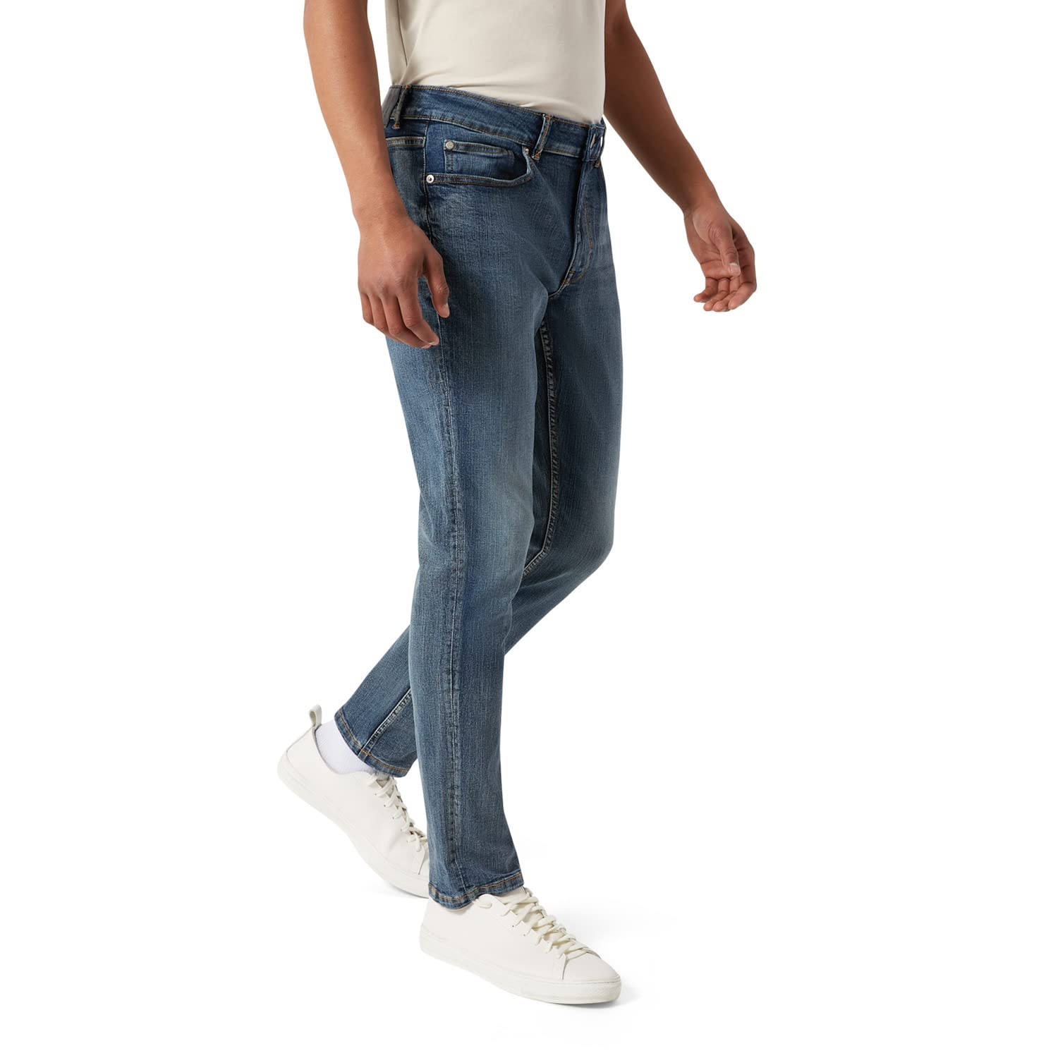 DKNY Men's Slim Fit Stretch Denim Jeans - Comfortable Bedford Style for Casual Wear & Everyday Outfits