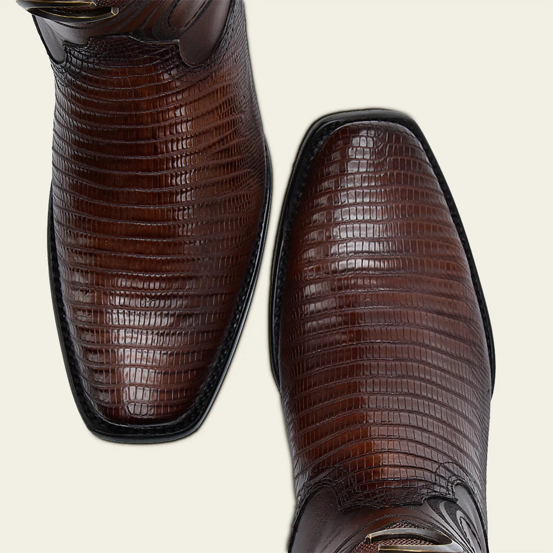 1J1NLT Men's Western Cowboy Boots - Genuine Lizard Leather, Honey Brown - Perfect for Rodeo, Country Music Festivals & Casual Wear