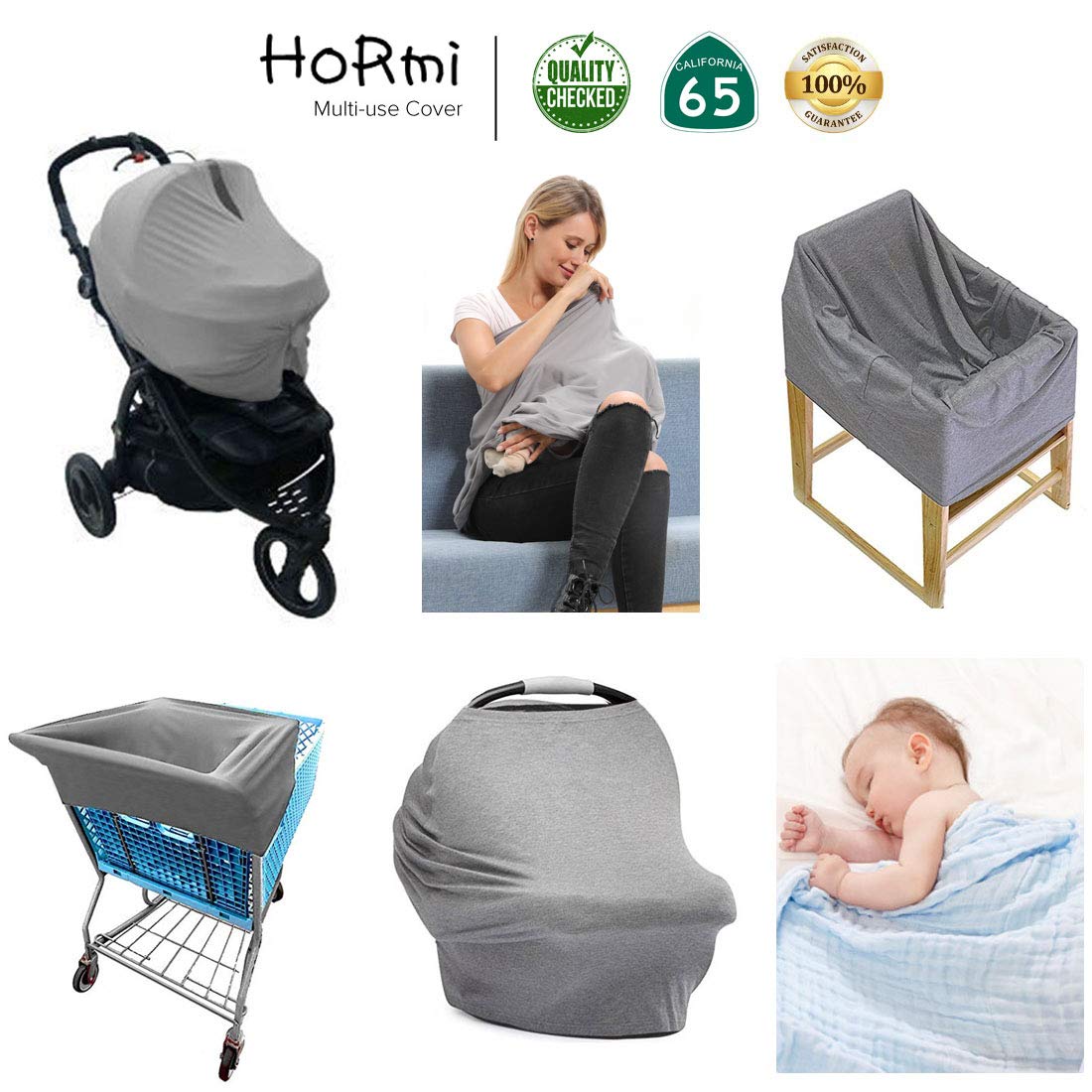Breathable Nursing Cover for Baby Breastfeeding - Newborn Essentials Car Seat Canopy with Privacy Shield - Perfect Baby Shower Gift & Registry Must-Have for New Moms (Use for Nursing, Car Rides & Outdoor Activities)