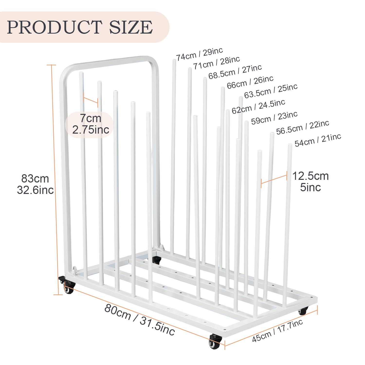 Adjustable Rolling Art Drying Rack with Wheels - Portable Canvas Storage & Display Stand for Paintings | Perfect for Artists, Studios & Classroom Organization