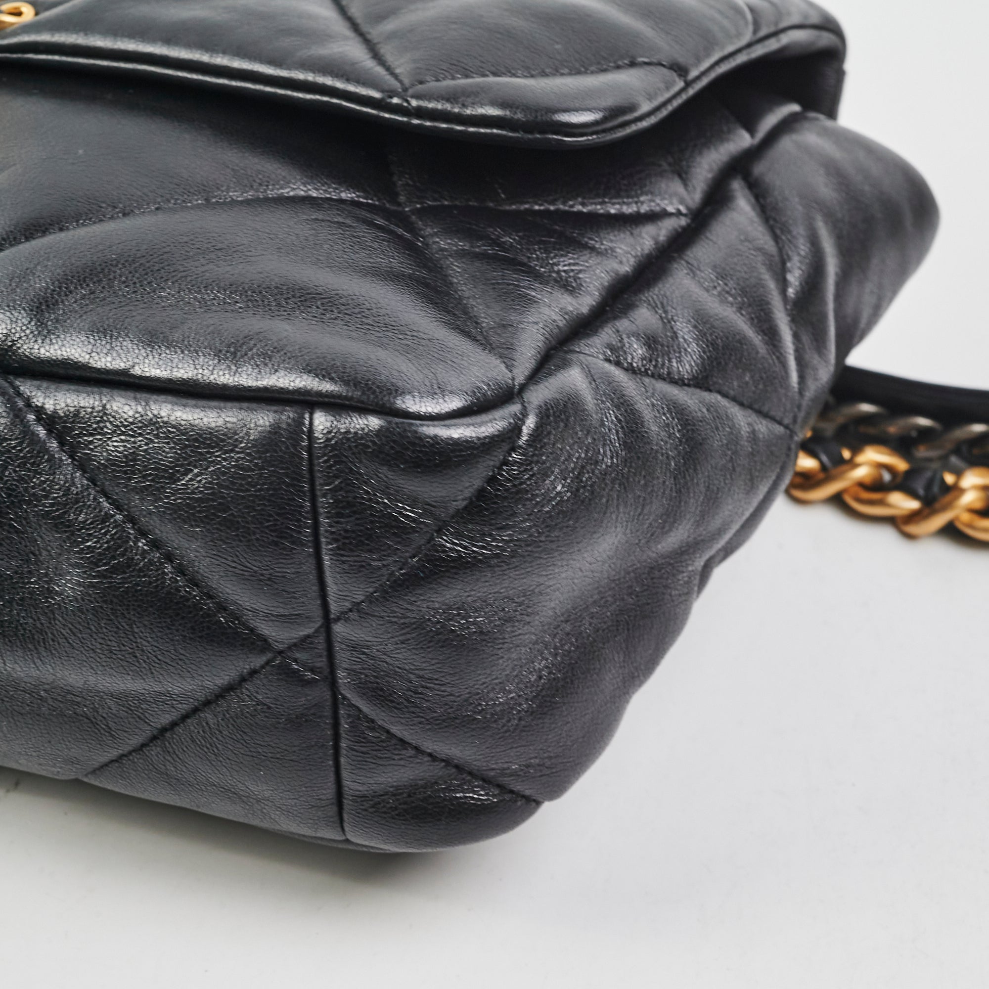 Chanel 19 Medium Flap Bag - Genuine Black Goatskin Leather Luxury Handbag for Women | Perfect for Date Night, Office & Special Occasions