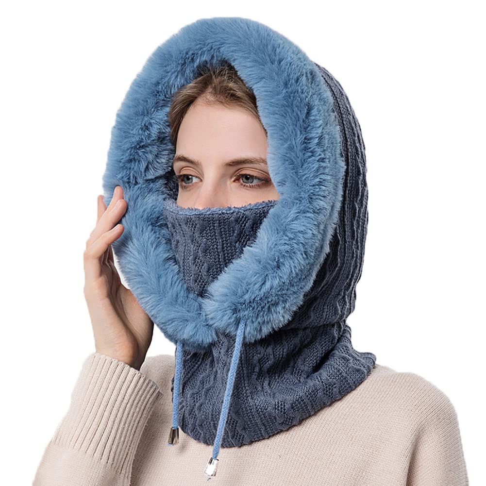 Women's Fleece Ski Mask Balaclava - Winter Face Cover Hood with Neck Protection for Skiing, Snowboarding, Hiking & Dog Walking - Cold Weather Outdoor Sports Accessory
