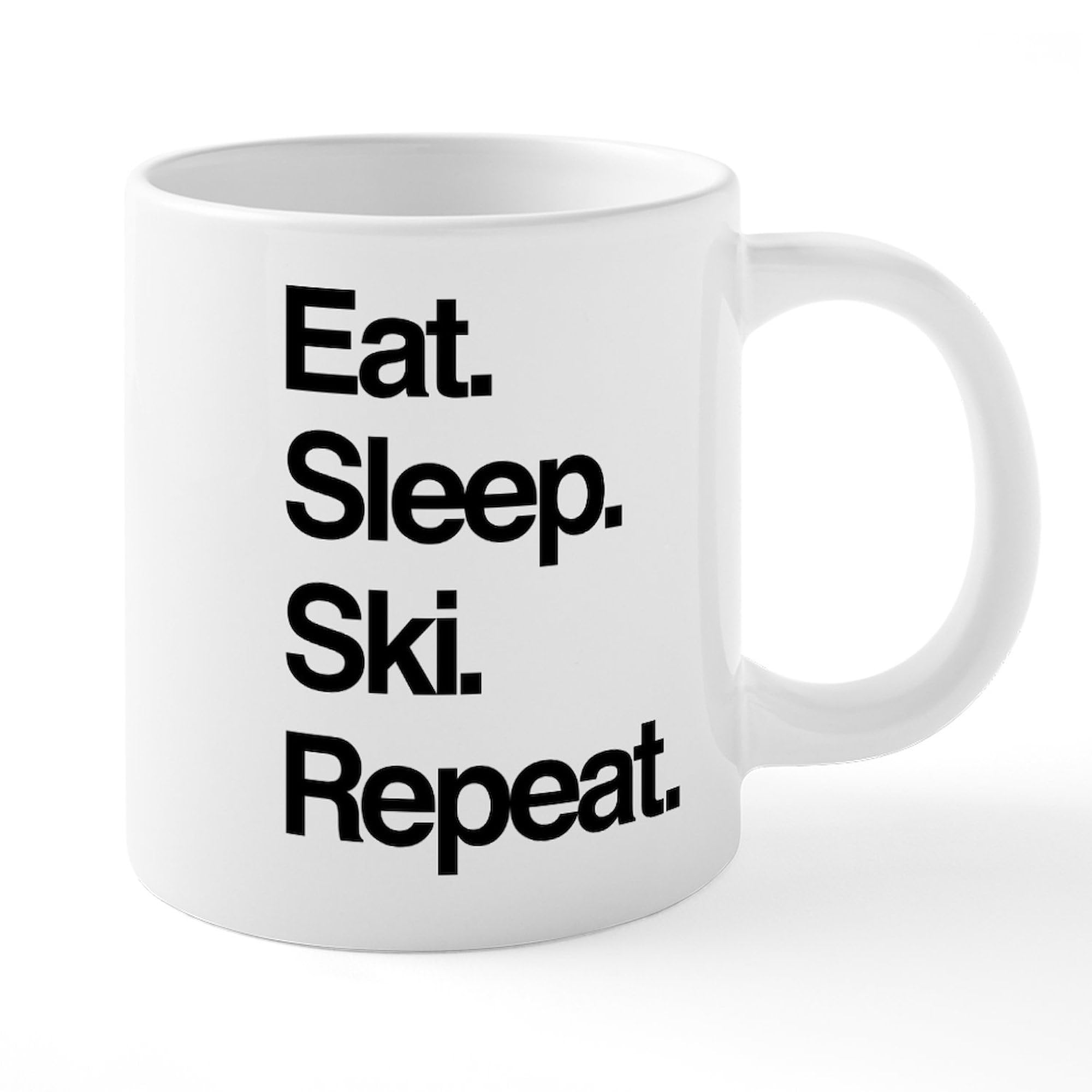 Eat Sleep Ski 20 oz Ceramic Coffee Mug - Large Insulated Tea Cup for Hot & Cold Drinks - Perfect for Ski Trips, Winter Vacations & Coffee Lovers