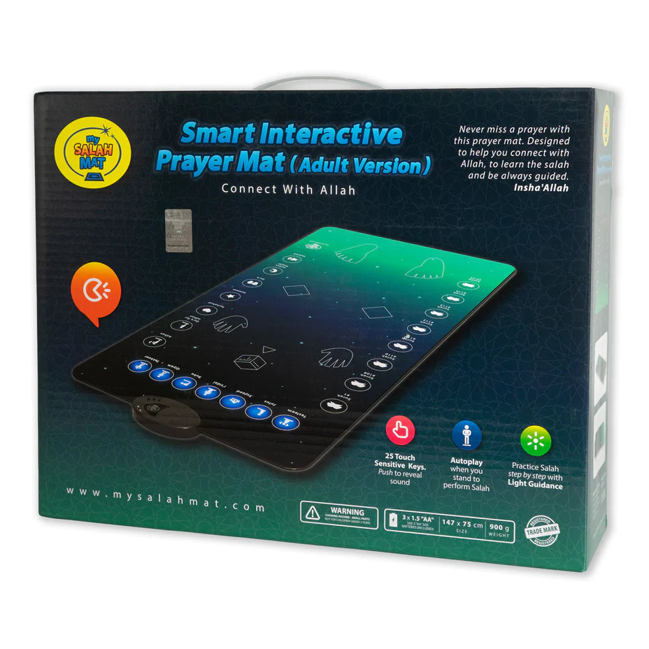 Interactive Adult Prayer Mat - Non-Slip, Portable & Comfortable for Home, Mosque & Travel - Perfect for Daily Islamic Prayers & Meditation