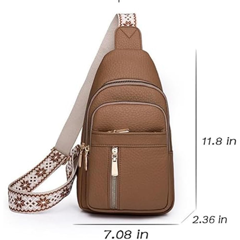Women's Leather Crossbody Bag - Stylish Zipper Fanny Pack for Travel Essentials & Everyday Use | Perfect for Hiking, Shopping & Casual Outings