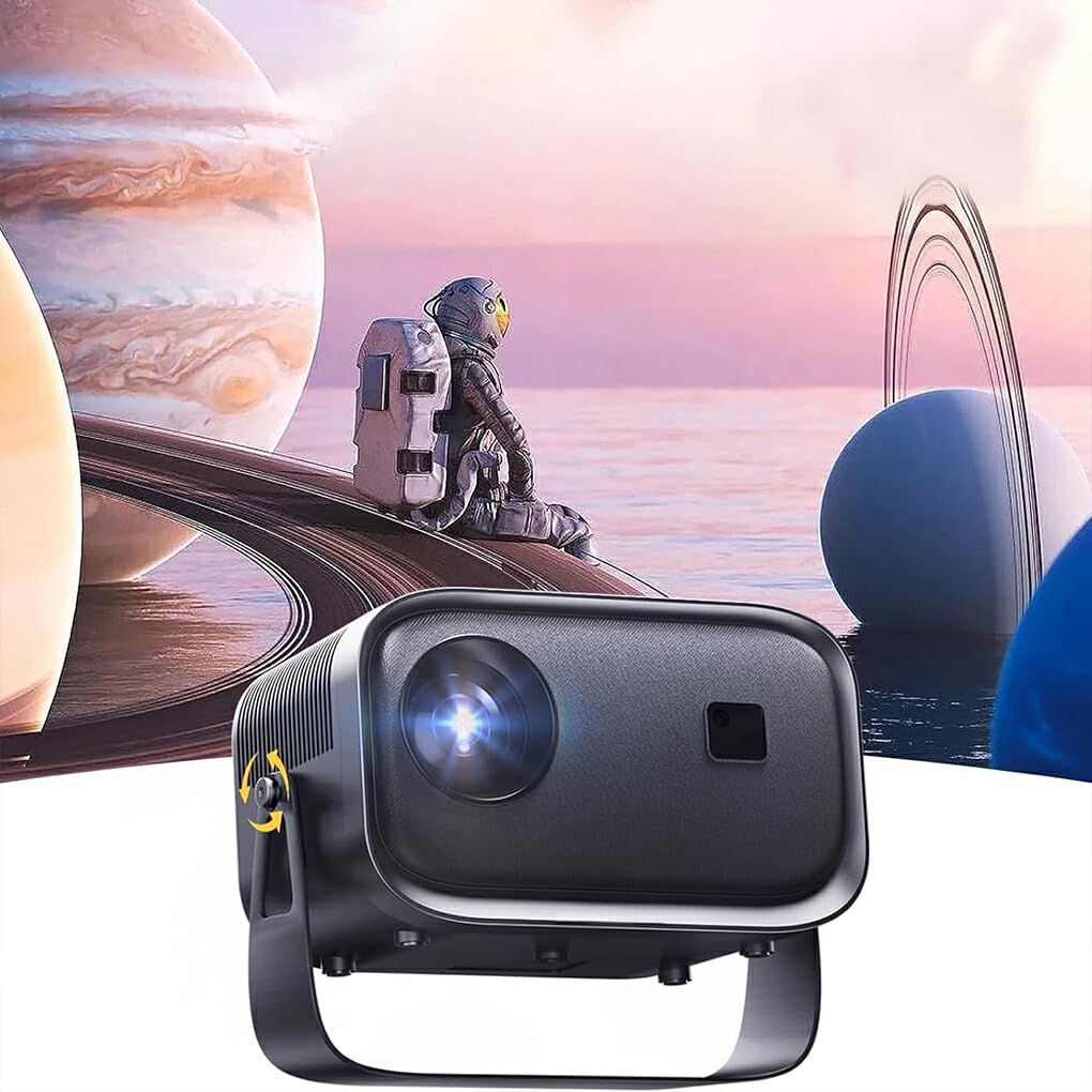 WUUISDNX 4K HD Smart Mini Projector - Android Home Theater Cinema Beam for Movies & Gaming | Portable for Indoor & Outdoor Use