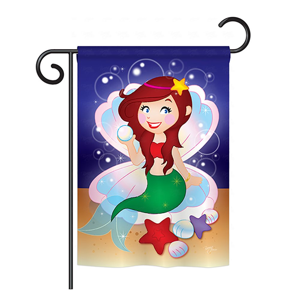 Mermaid Garden Flag - Coastal Sea Creatures Outdoor Decor for Summer Yards