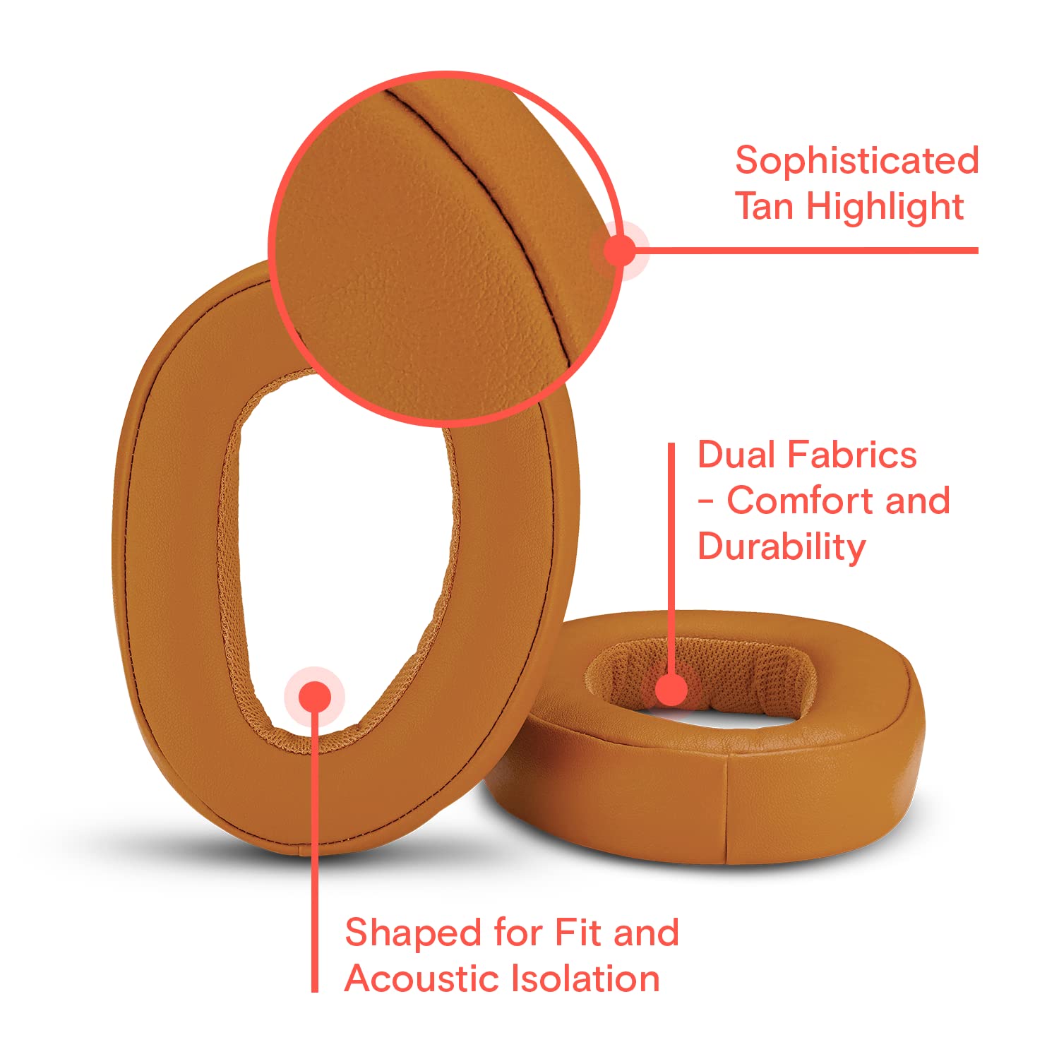 EPOS GSA 601 Brown Replacement Earpads for GSP 600/601/602 Gaming Headsets - Premium Comfort Memory Foam Cushions - Noise Isolation Gaming Headset Accessories - Perfect for PC, PS5, Xbox Series X Gaming Sessions