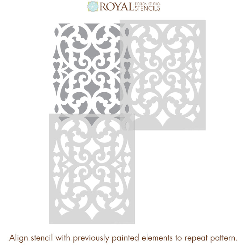 Mansion House Grille Trellis Wall Stencil - DIY Home Decor Stencil for Wall Painting, Furniture & Crafts - Perfect for Bedroom, Living Room & Garden Projects