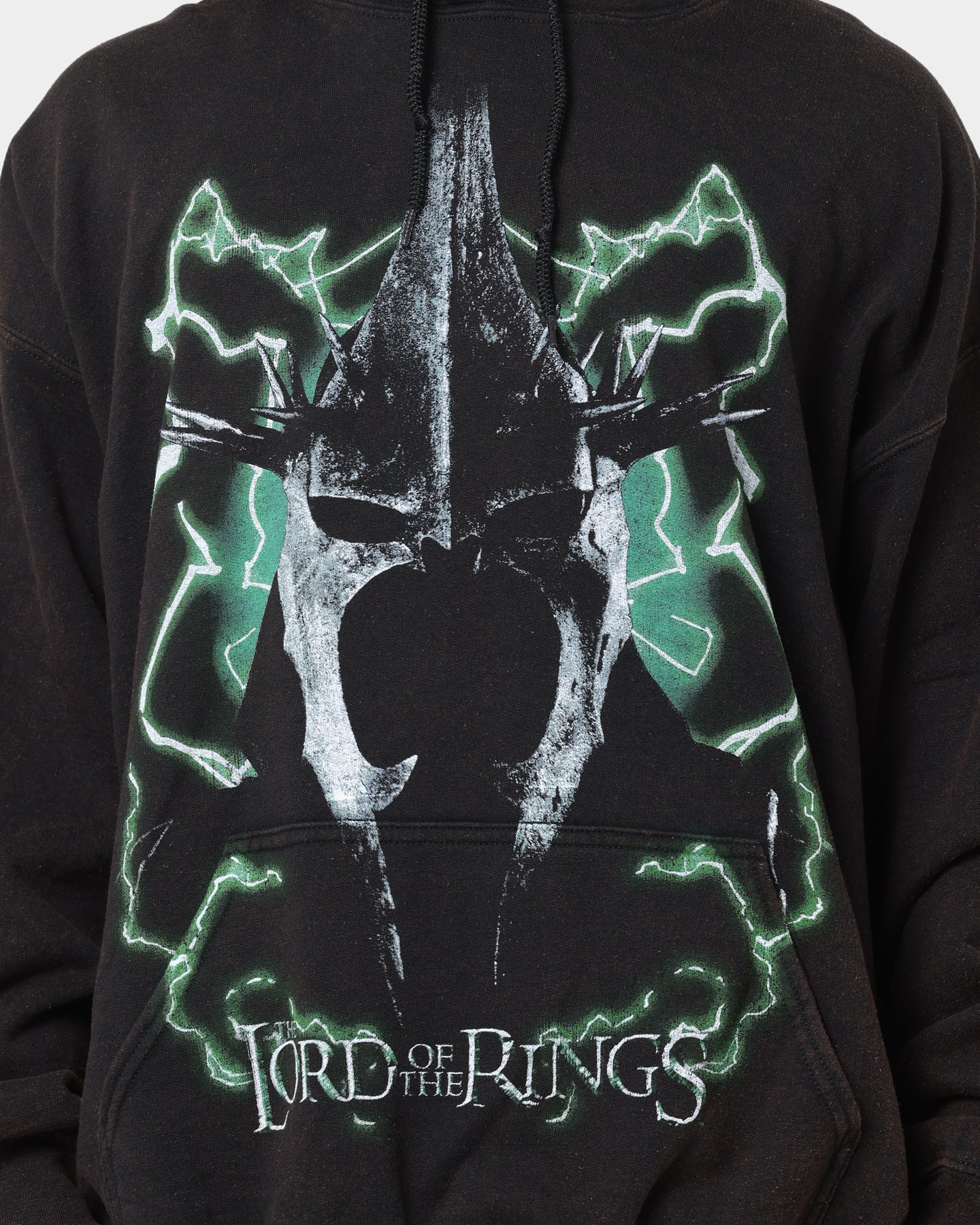 Vintage Lord of the Rings Witch King of Angmar Hoodie - Washed Black | American Thrift | Perfect for Cosplay, Movie Nights & Fantasy Fans