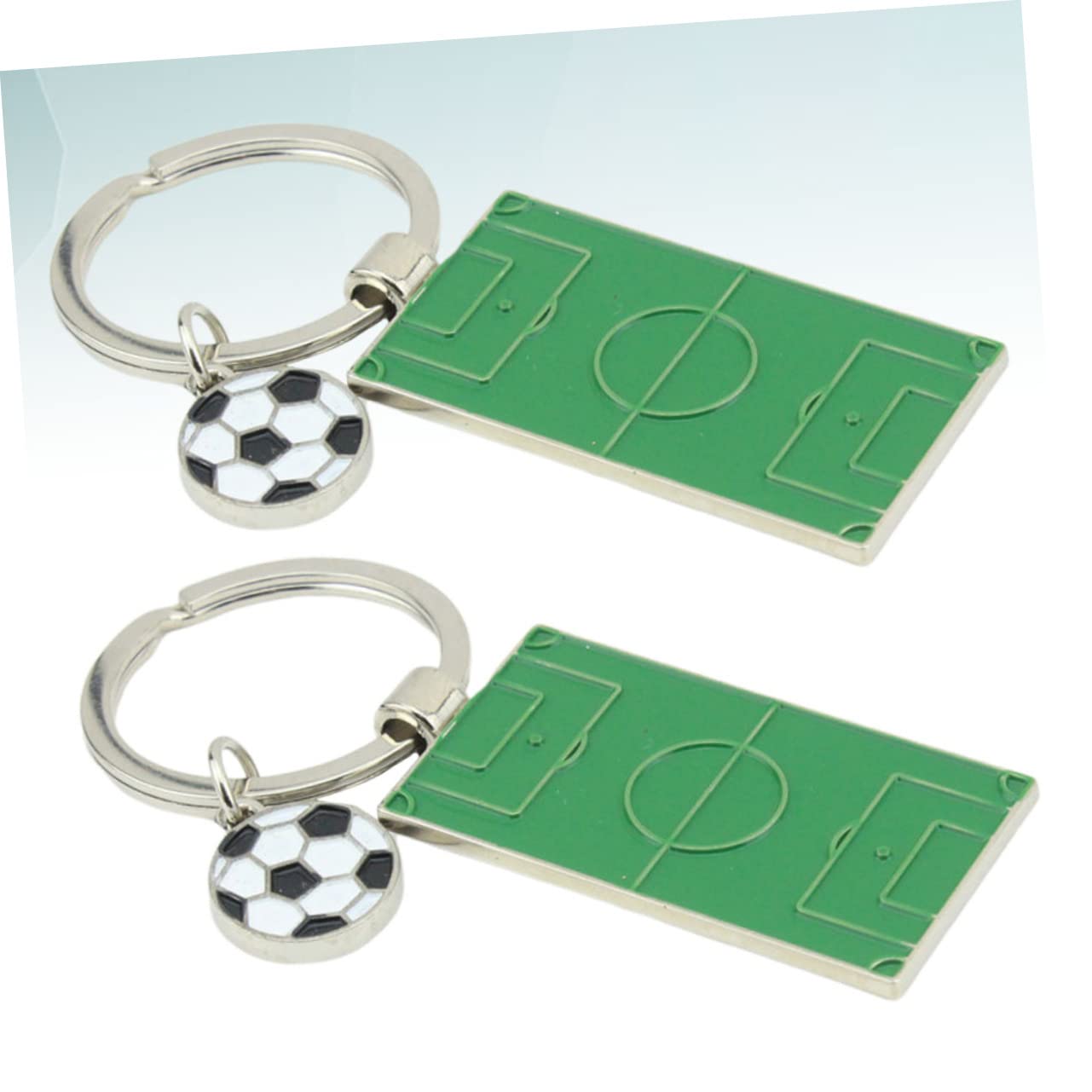GAROZATION 2-Pack Mini Football Field Keychain - Zinc Alloy Sports Pendant for Keys, Backpacks & Gifts - Perfect for Football Fans, Players & Coaches - Great for Game Day, Fan Gear & Team Spirit