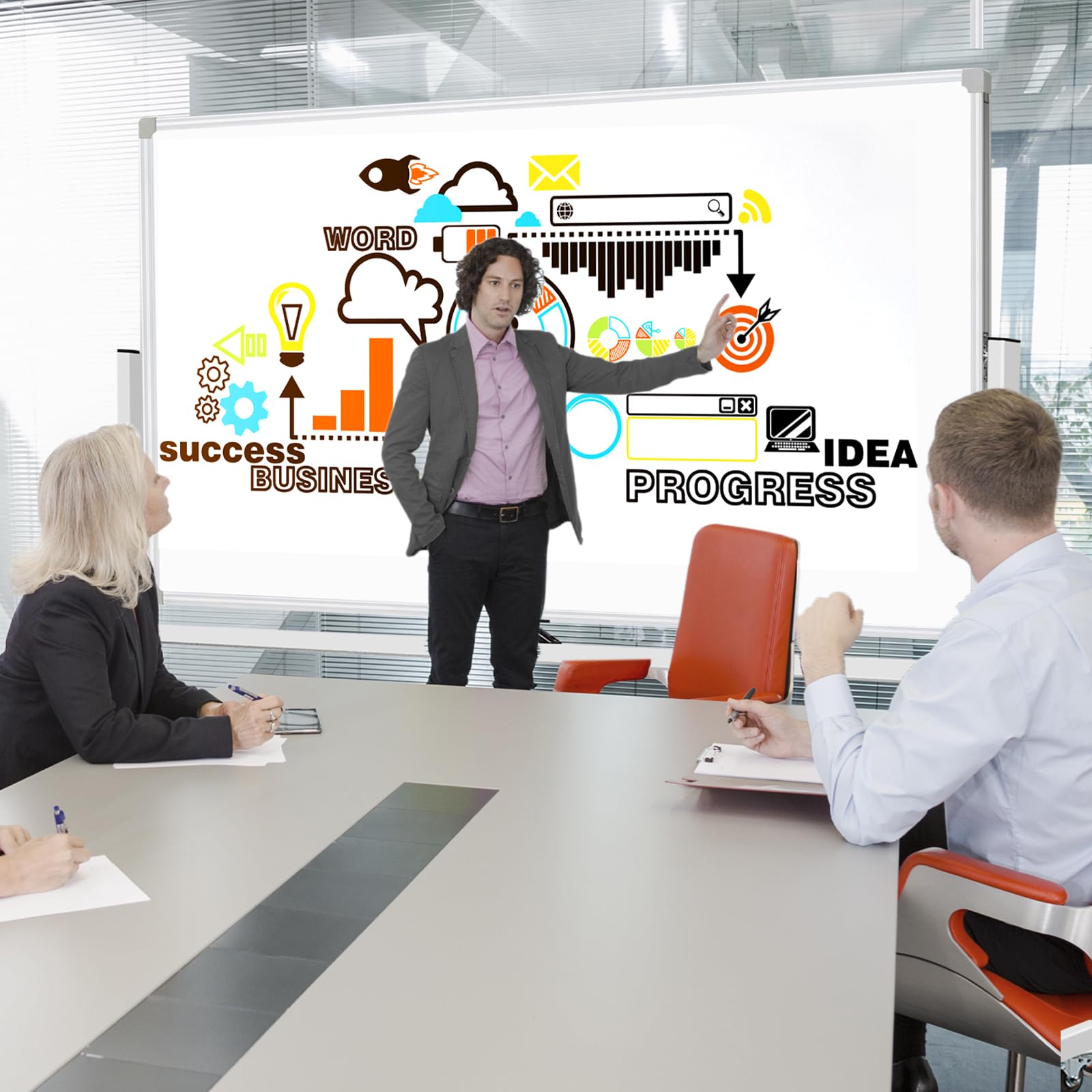 72 x 40 Inch Large Magnetic Dry Erase Board on Wheels - Double Sided Mobile Whiteboard with Stand | Includes 3 Erasers, 6 Markers & 10 Magnets | Perfect for Classrooms, Offices & Home Use