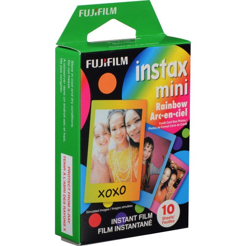 Fujifilm Instax Mini Rainbow Film - 10 Sheets Pack for Instant Camera - Perfect for Parties, Travel & DIY Photo Albums