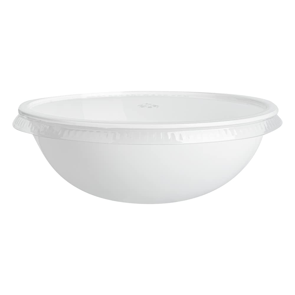 21oz Recyclable White Plastic Salad Bowls - 200 Pack Disposable Restaurantware for Pasta, Salads & Takeout | BPA-Free Food Containers for Catering, Parties & Meal Prep (Lids Sold Separately)