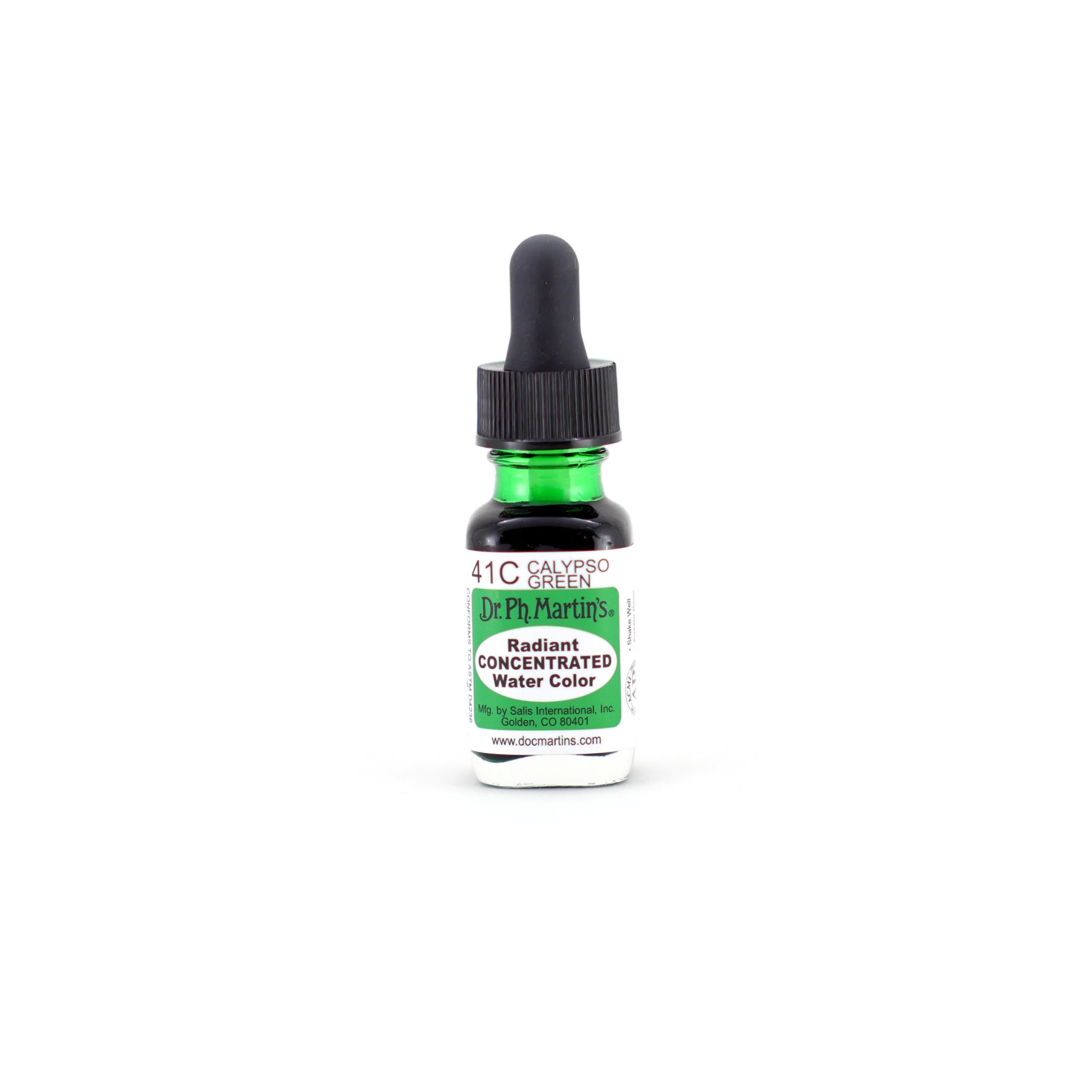 Dr. Ph. Martin's Radiant Concentrated Watercolor Paint - 0.5 oz Bottle, Calypso Green (41C) - Perfect for Watercolor Painting, Calligraphy & Art Projects