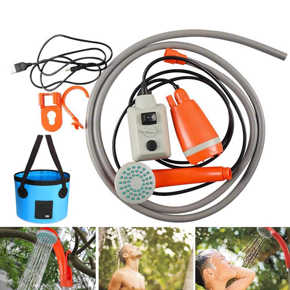 IYMSS Portable Electric Camping Shower - USB Rechargeable Water Pump with Handheld Shower Head | Perfect for Outdoor Adventures, Beach Trips, RV Camping & Emergency Use