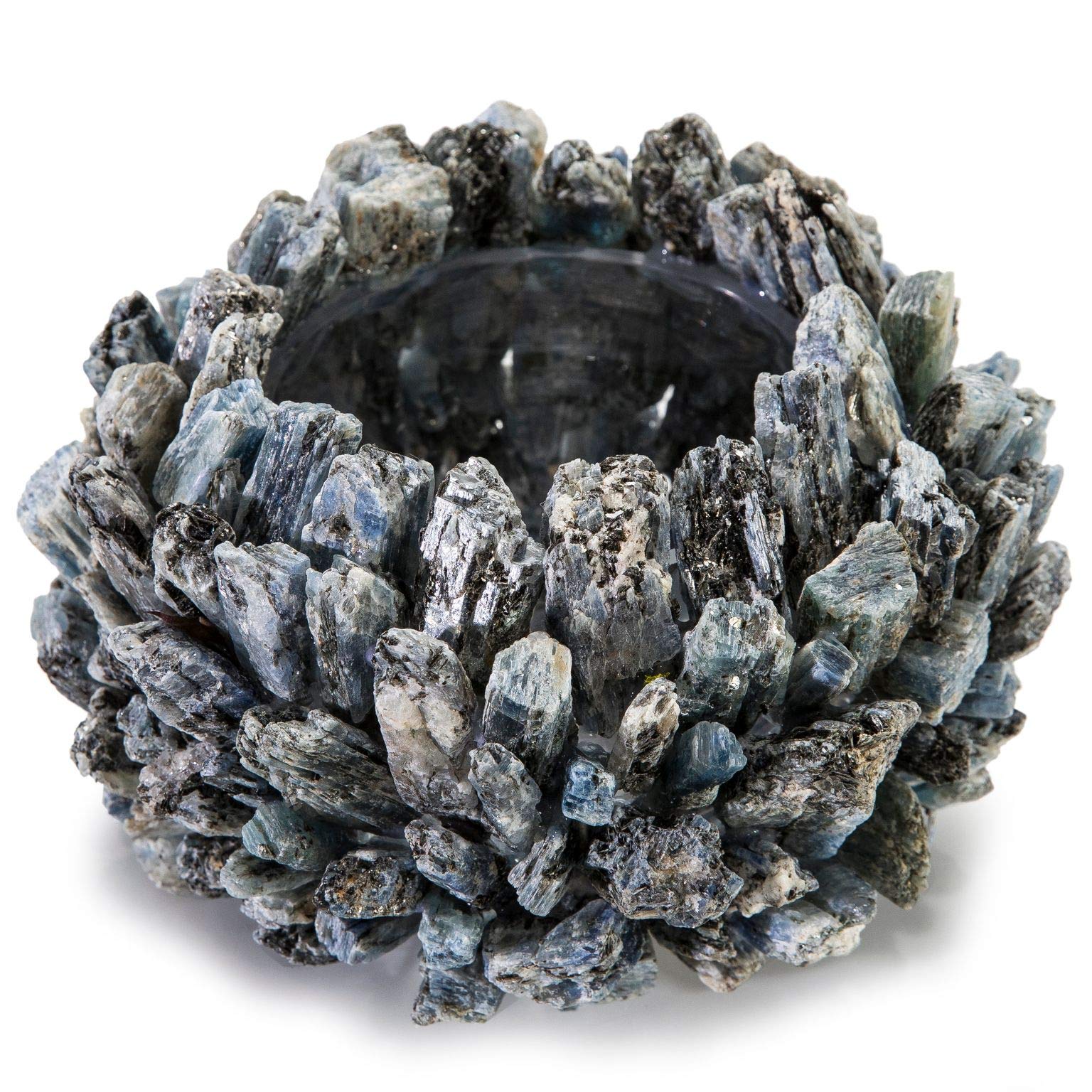 Natural Kyanite Cluster Crystal Vase - Handcrafted Healing Geode for Home Decor, Meditation & Energy Healing | Unique Spiritual Gift for Yoga & Reiki Practitioners