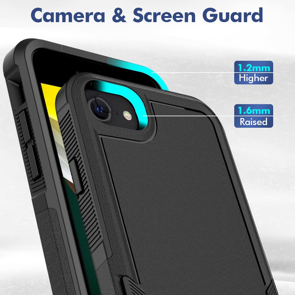 Shockproof iPhone SE 2020/2022 & iPhone 7/8/6s/6 4.7-inch Protective Case - Durable Black Phone Cover for Everyday Protection | Perfect for Work, Travel & Outdoor Activities