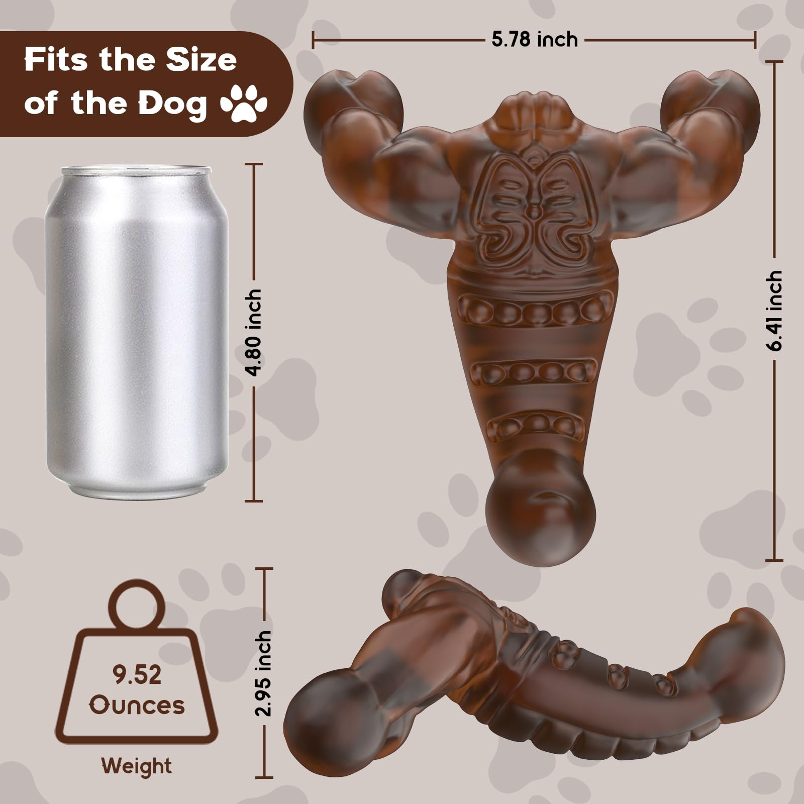 Indestructible Dog Toys for Aggressive Chewers - Real Bacon Flavor Durable Tough Dog Bone Chew Toy for Medium & Large Breed Dogs - Perfect for Boredom Relief, Teething Puppies & Long-Lasting Playtime