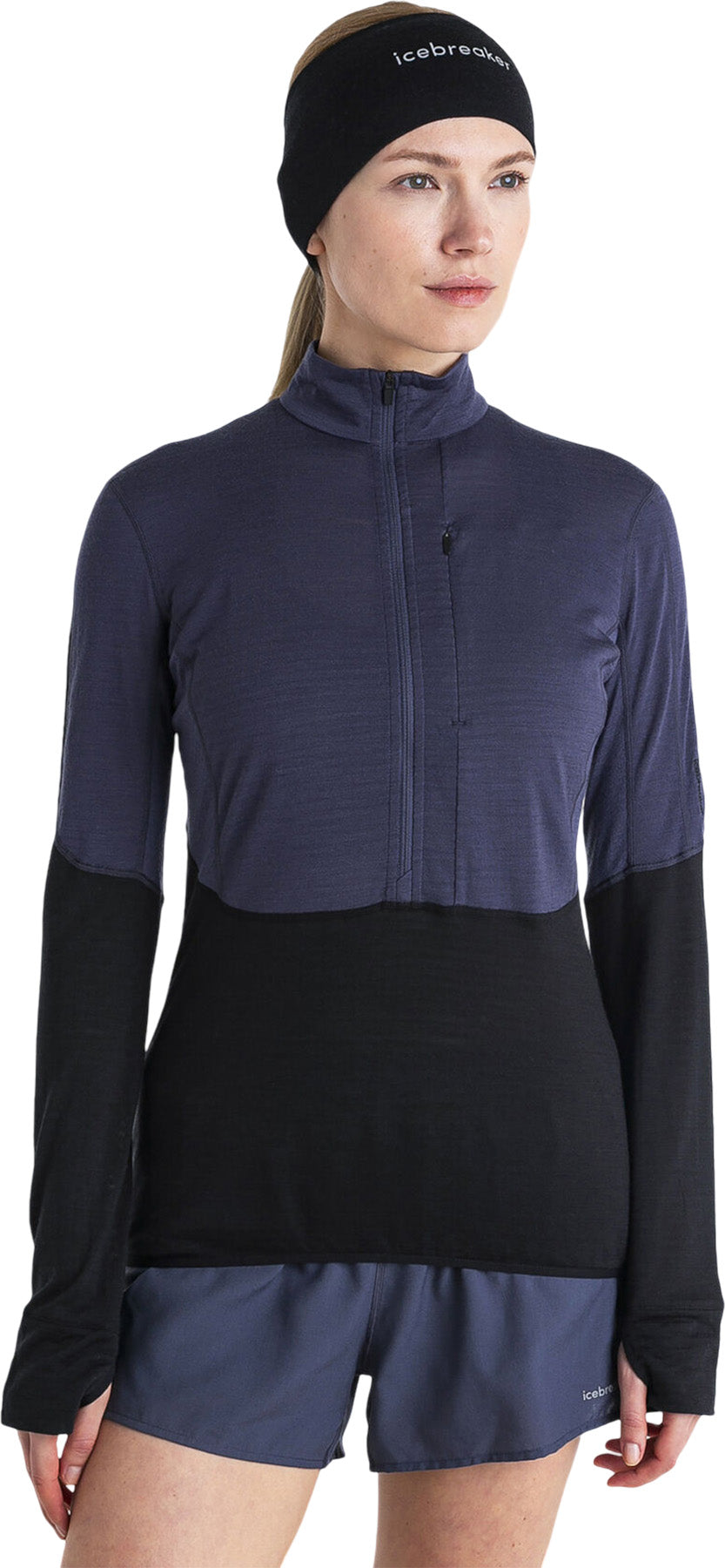 200 Realfleece Descender Merino Blend Long Sleeve Half Zip Jacket for Women - Warm Fleece Pullover for Hiking, Camping & Outdoor Activities