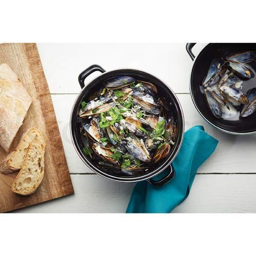KitchenCraft World of Flavors Enamel Mussel Pot - 25cm Large Cooking Pot for Seafood, Stews & Soups | Perfect for Home Kitchens & Outdoor Cooking