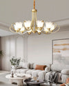 Elegant Blooming Flower Glass Chandelier - Modern Crystal Ceiling Light Fixture for Dining Room, Bedroom & Living Room Decor